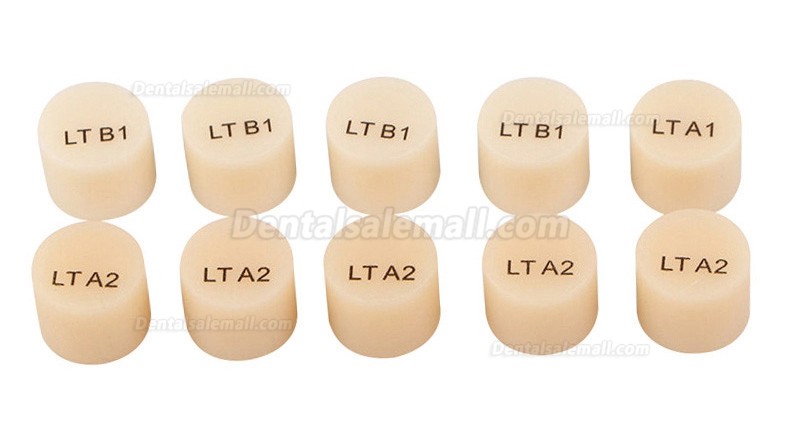 10PCS Dental Lab Glass-Ceramic Lithium Disilicate Pills Emax Press Block